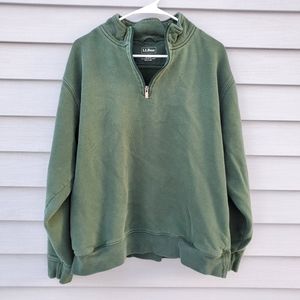 LL Bean - 1/4 Zip Dark Green Sweater